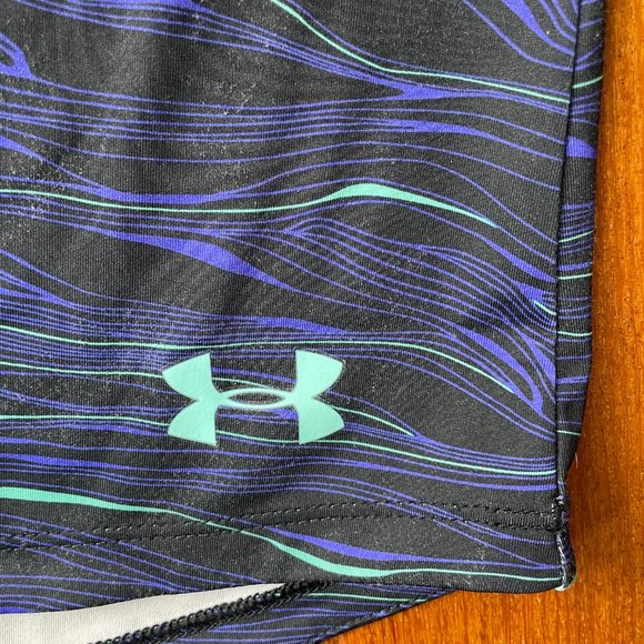 Under Armour YLG Black / Purple / Teal Tank Top - Picture 4 of 6